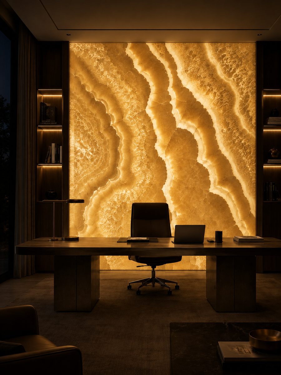 Alabaster Onyx in night light
