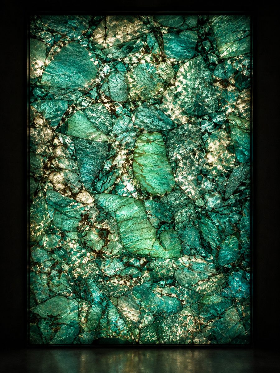 Amazonite in museum light