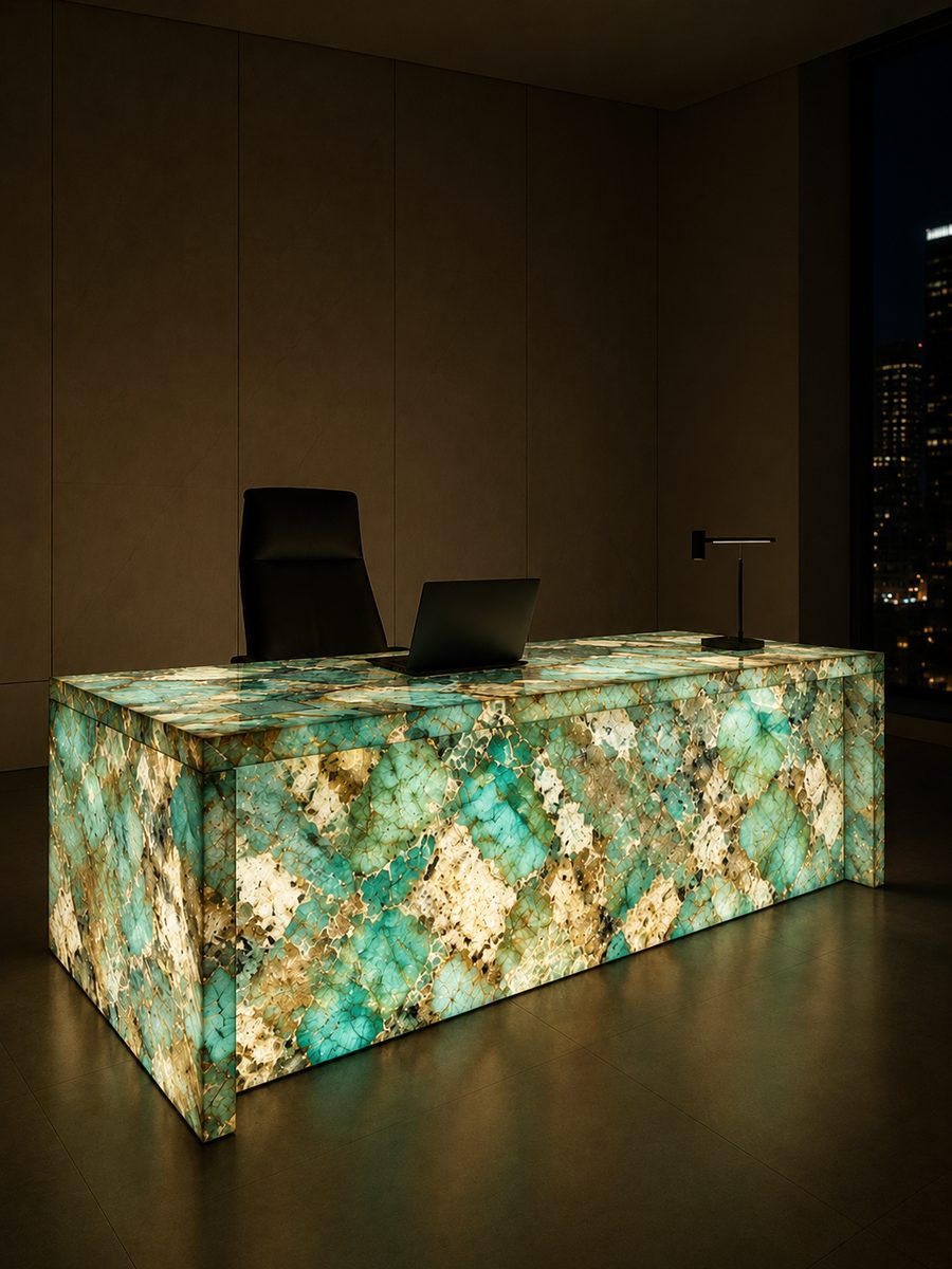 Amazonite Granite in night light