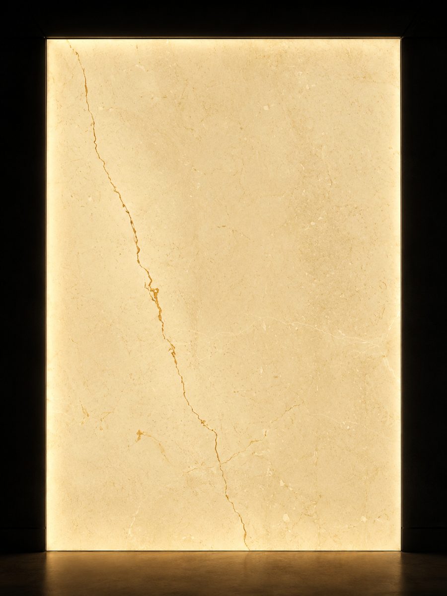 Crema Marfil Select in museum light