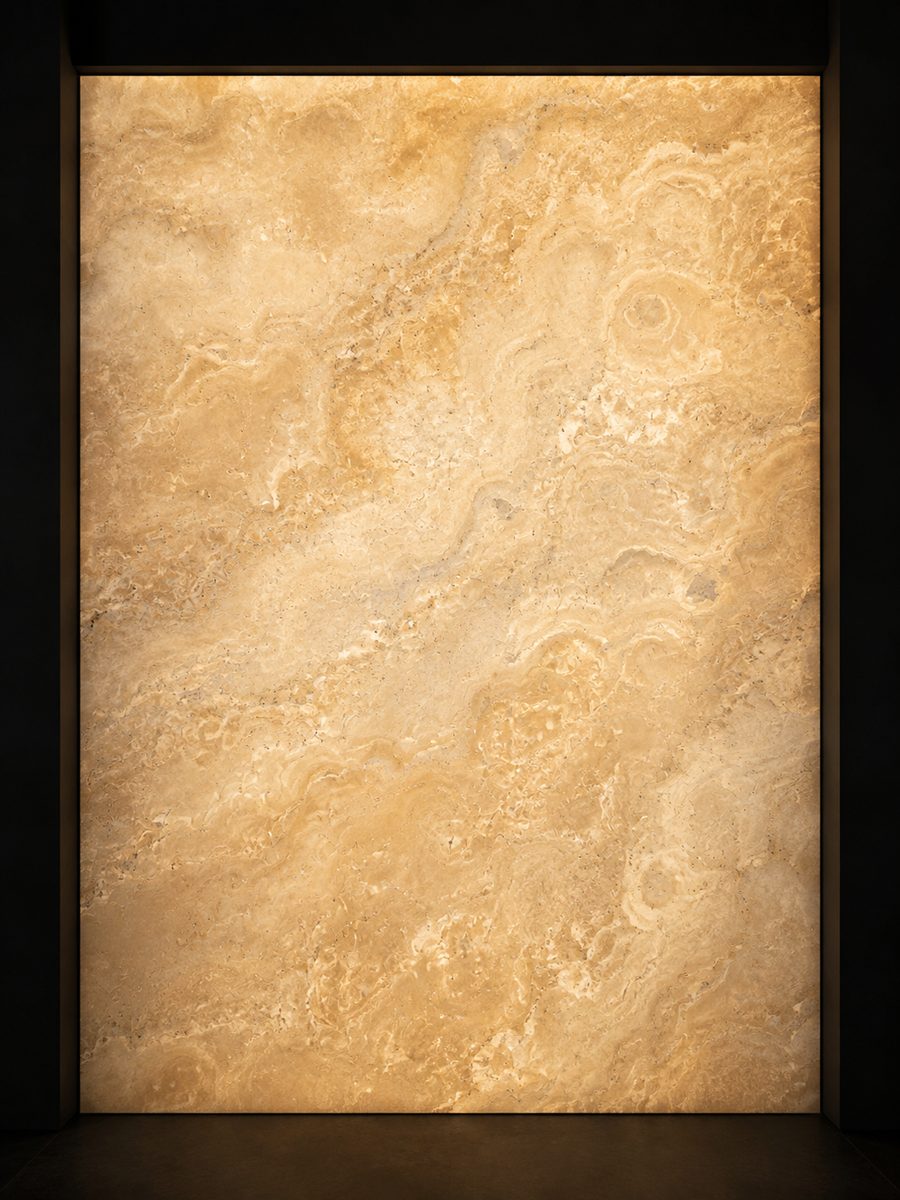Durango Travertine Marble in museum light