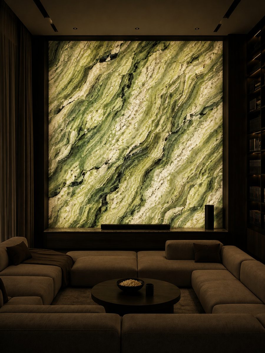Green Jade Marble in night light