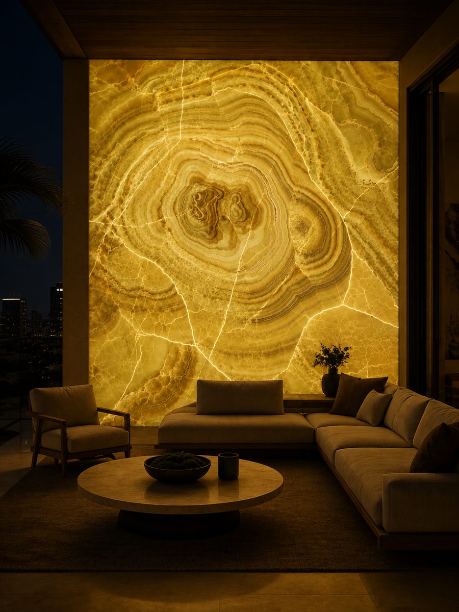 Mexican Onyx (Tecali) in night light