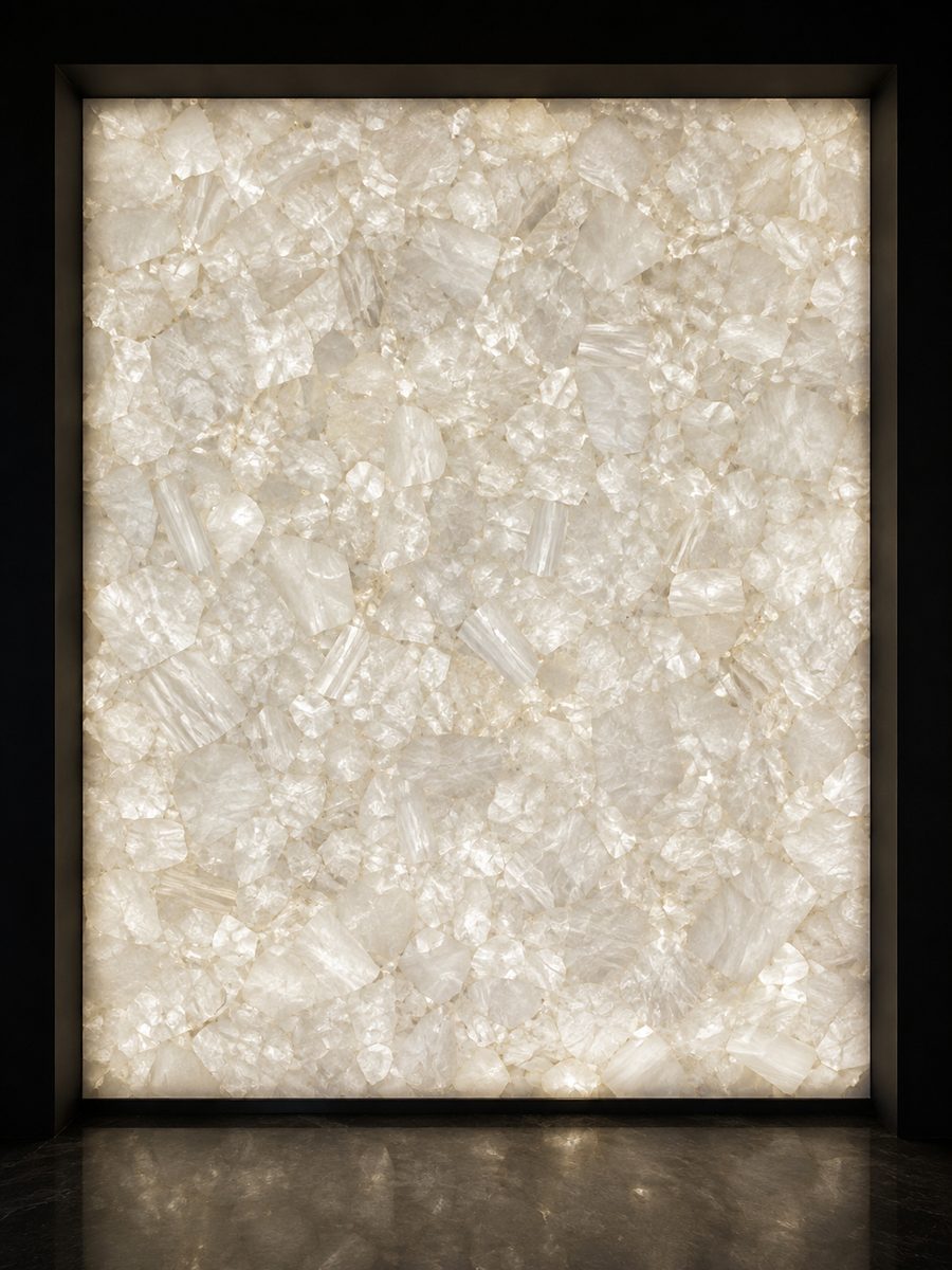 White Crystal Quartz in museum light